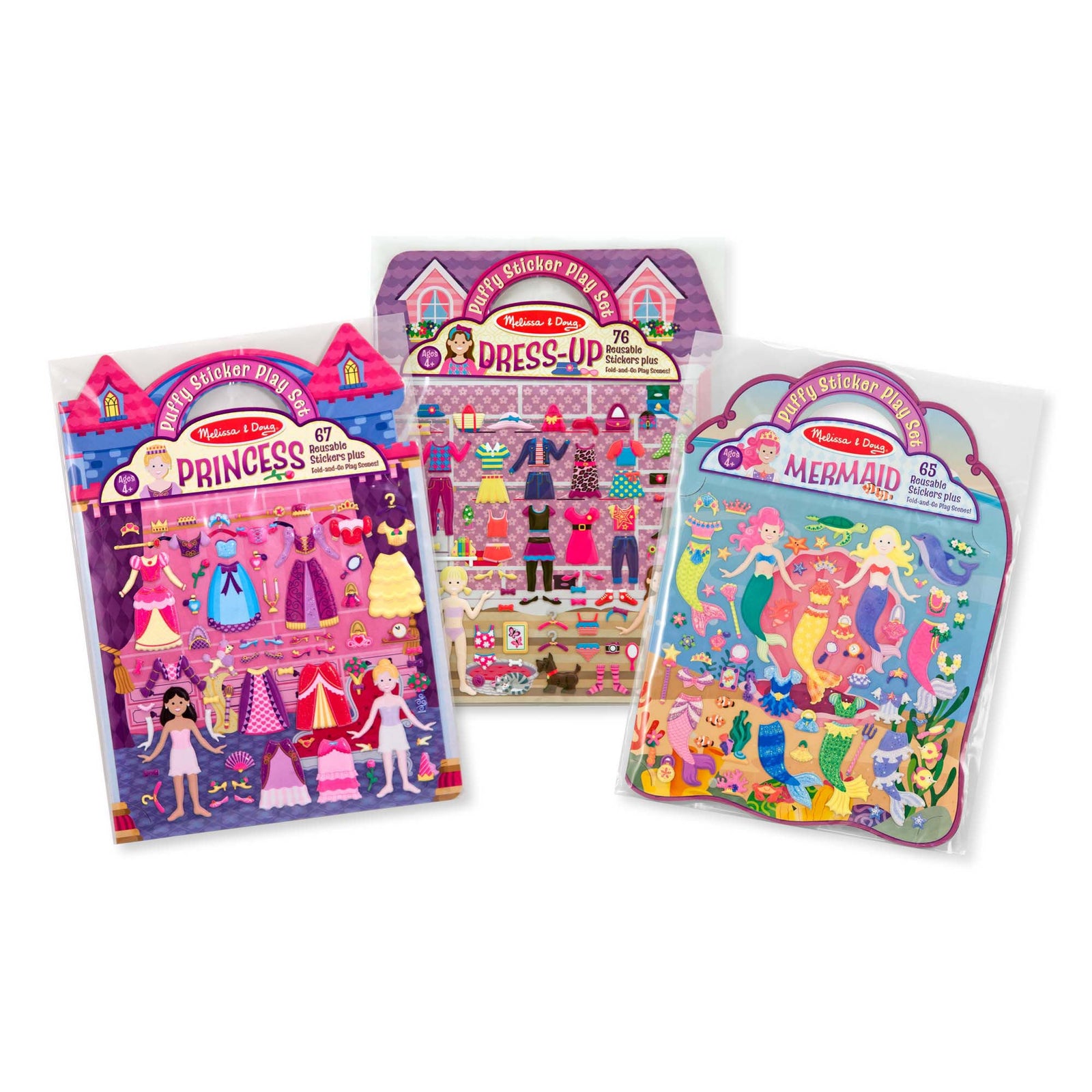 Puffy Sticker Bundle - Dress-Up, Princess and Mermaid T6