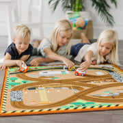 Round the Construction Zone Work Site Rug & Vehicle Set I9