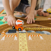 Round the Construction Zone Work Site Rug & Vehicle Set I9