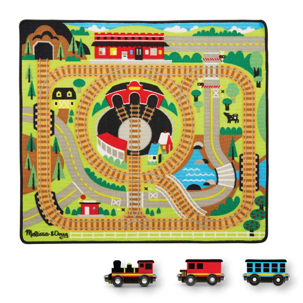 Round the Rails Train Rug C3