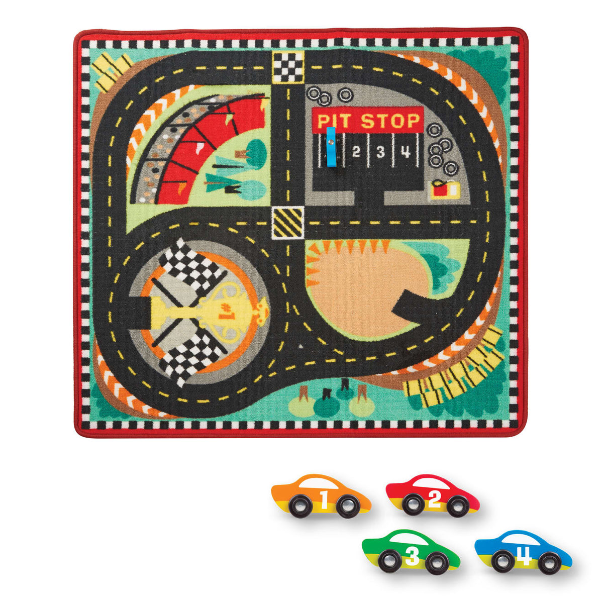 Round the Speedway Race Track Rug & Car Set F8