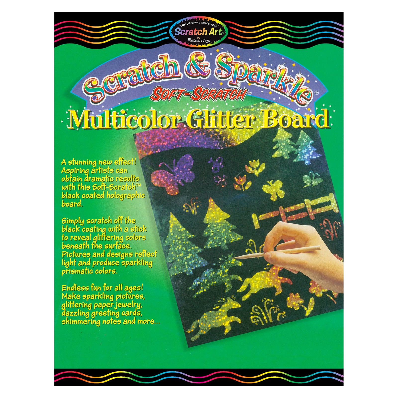 Scratch & Sparkle Multicolor Glitter w/stylus (10 boards) U7