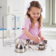 Stainless Steel Tea Set with Storage Stand Q3