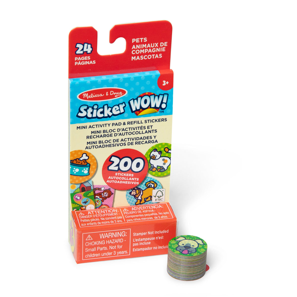 Sticker WOW!® Mini Activity Pad & Refill Stickers - Pets (200+ Stickers, Stamper Not Included) Y7