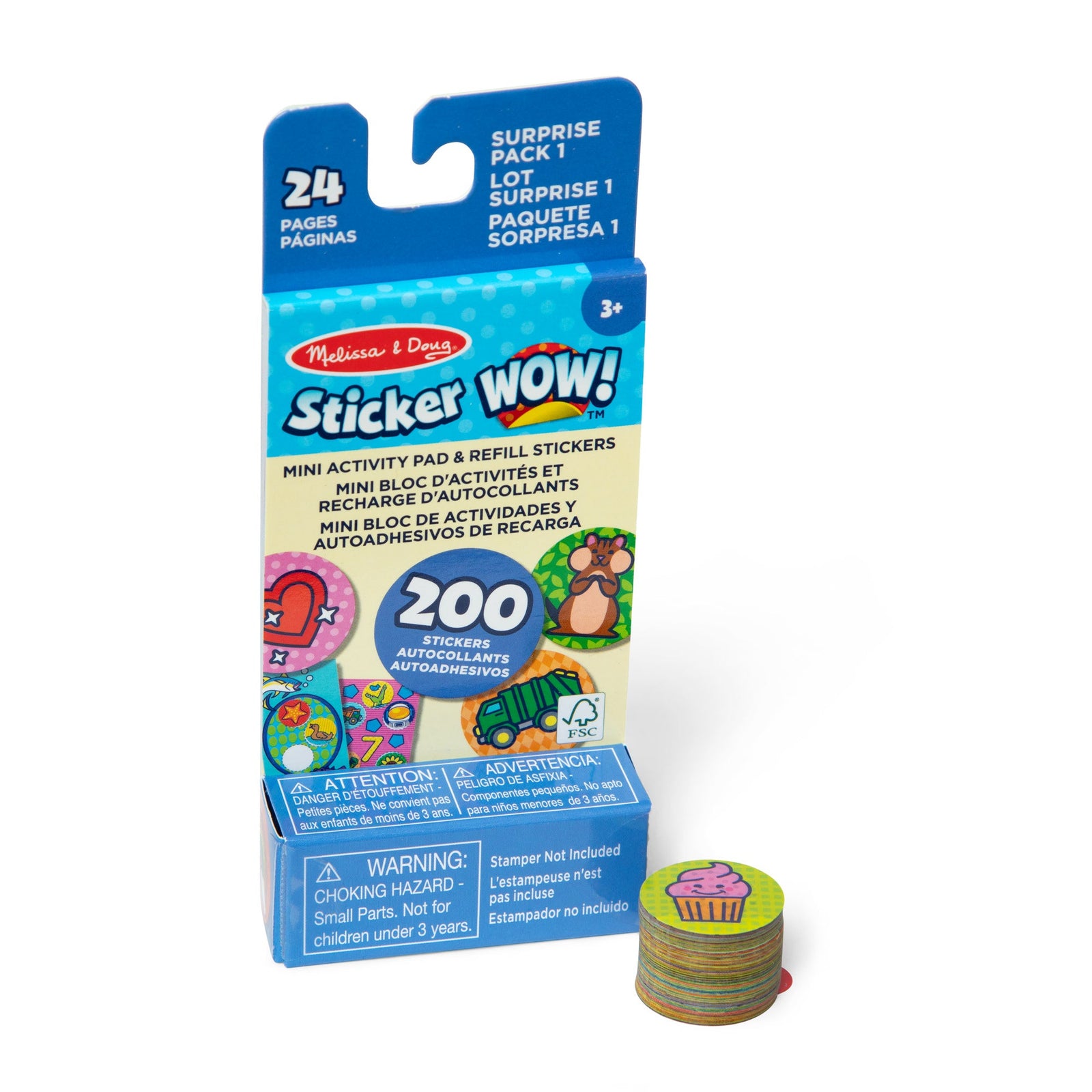 Sticker WOW!® Mini Activity Pad & Refill Stickers - Surprise Pack 1 (200+ Stickers, Stamper Not Included) L1