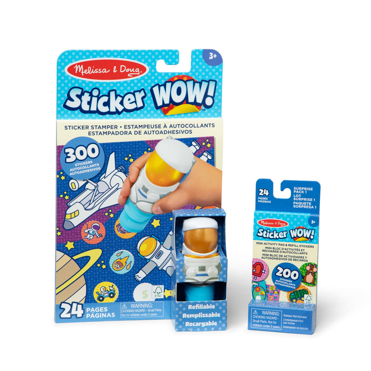 Sticker WOW!™ Astronaut Bundle: Activity Pad & Sticker Stamper + Mini Activity Pad and 200 Refill Stickers E9