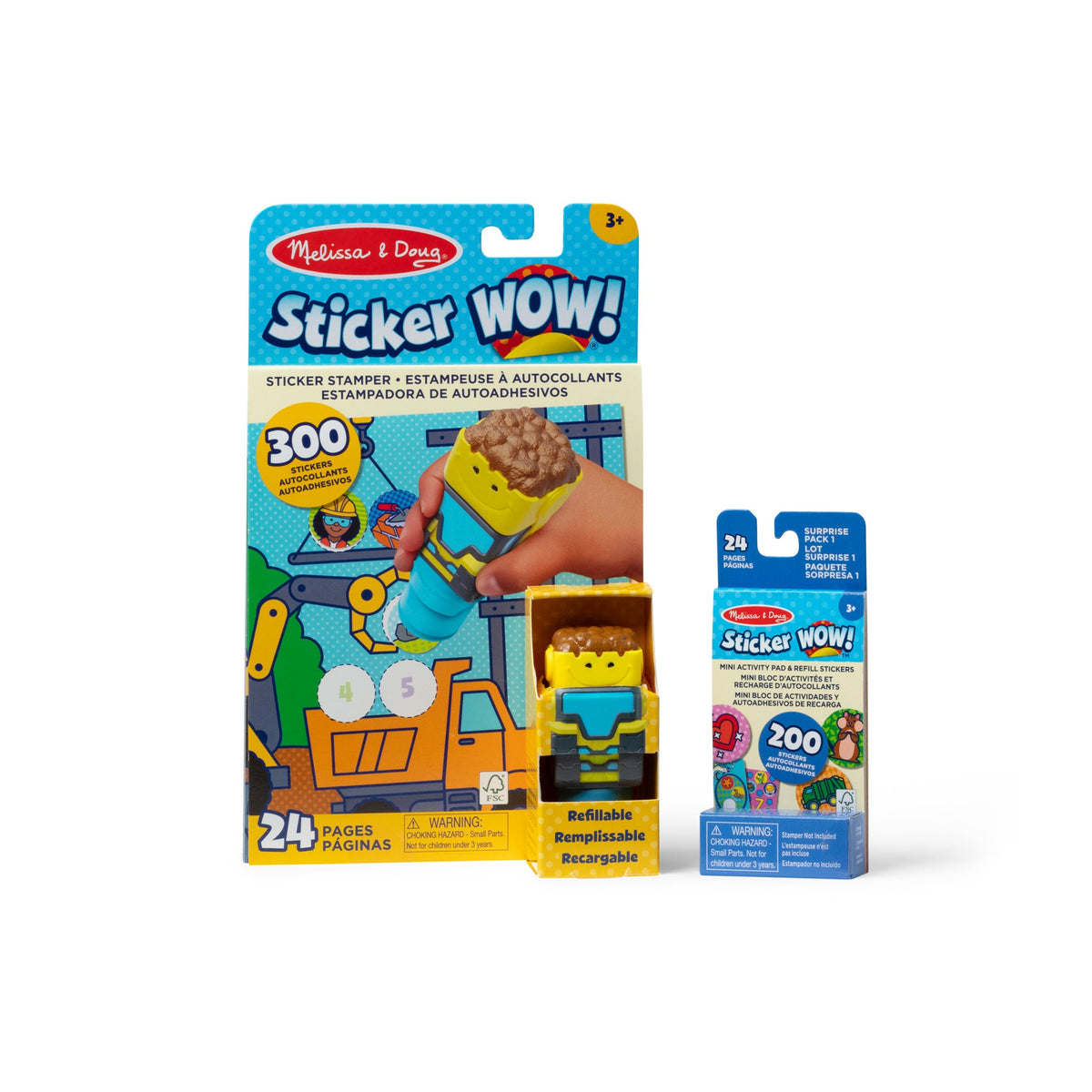 Sticker WOW!™ Bulldozer Bundle: Activity Pad & Sticker Stamper + Mini Activity Pad and 200 Refill Stickers L7