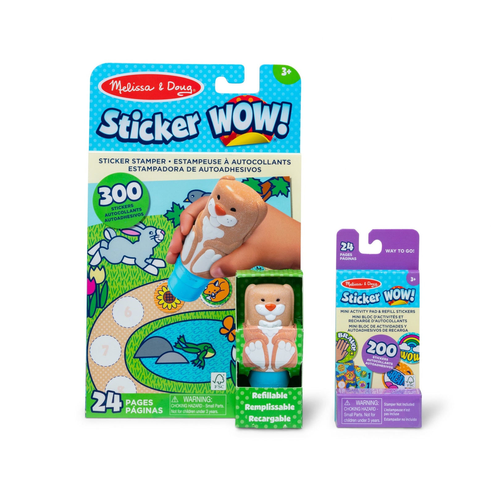 Sticker WOW!™ Bunny Bundle: Activity Pad & Sticker Stamper + Mini Activity Pad and 200 Refill Stickers J7