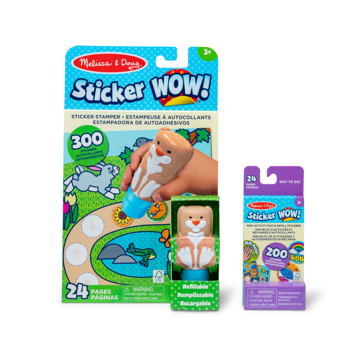 Sticker WOW!™ Bunny Bundle: Activity Pad & Sticker Stamper + Mini Activity Pad and 200 Refill Stickers Y0