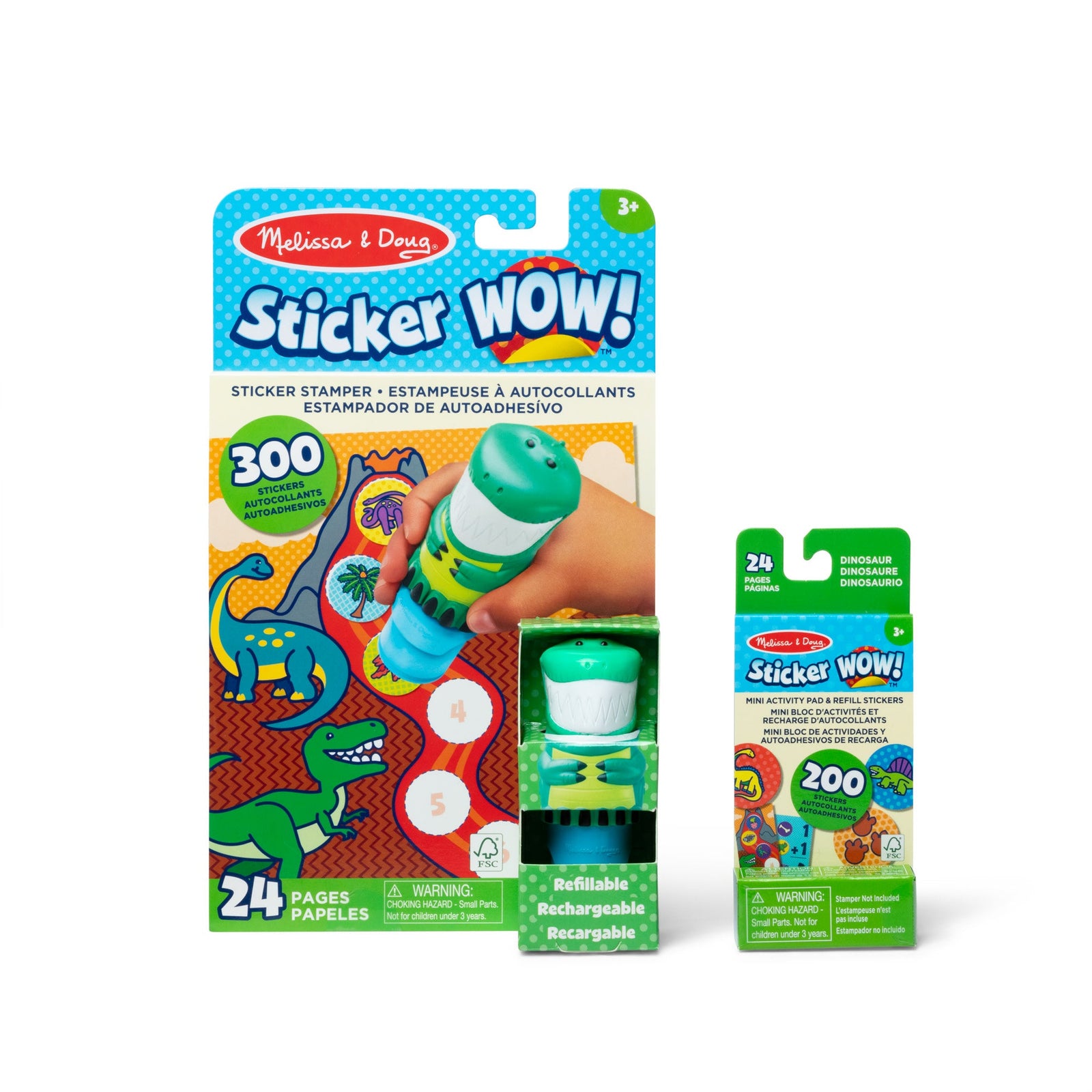 Sticker WOW!™ Dinosaur Bundle: Activity Pad & Sticker Stamper + Mini Activity Pad and 200 Refill Stickers F8