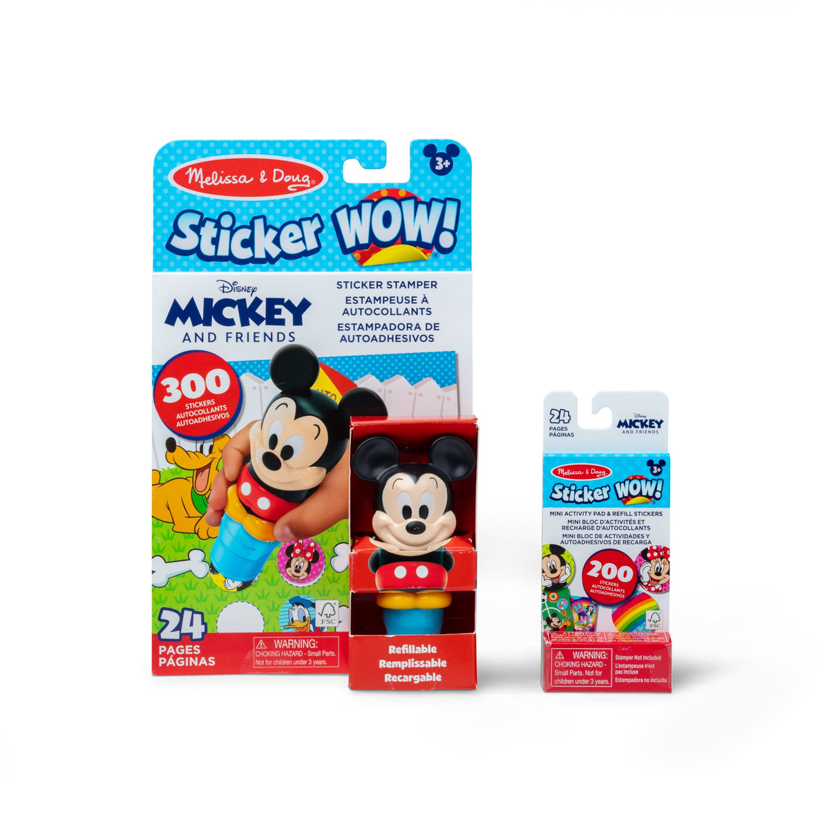 Sticker WOW!™ Disney Mickey Mouse Bundle: Activity Pad & Sticker Stamper + Mini Activity Pad and 200 Refill Stickers W9