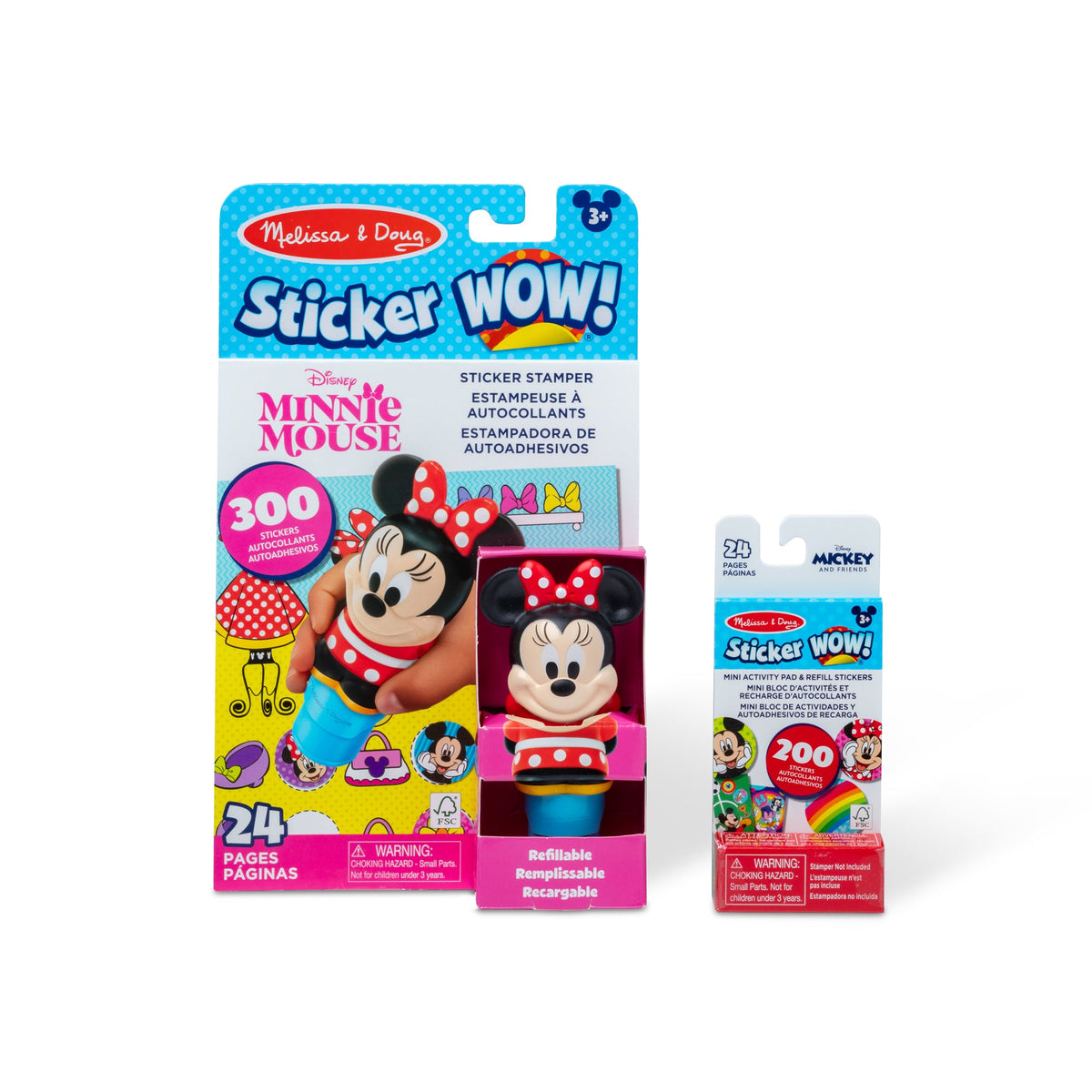 Sticker WOW!™ Disney Minnie Mouse Bundle: Activity Pad & Sticker Stamper + Mini Activity Pad and 200 Refill Stickers U6