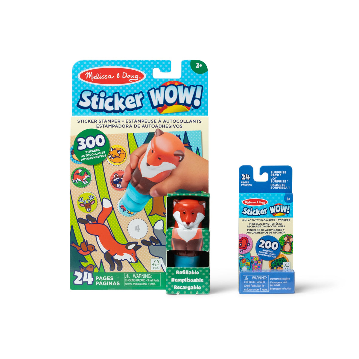 Sticker WOW!™ Fox Bundle: Activity Pad & Sticker Stamper + Mini Activity Pad and 200 Refill Stickers L9