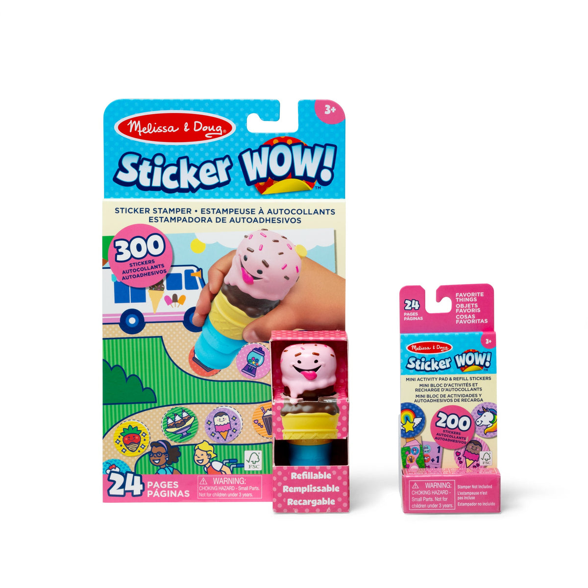 Sticker WOW!™ Ice Cream Bundle: Activity Pad & Sticker Stamper + Mini Activity Pad and 200 Refill Stickers N3