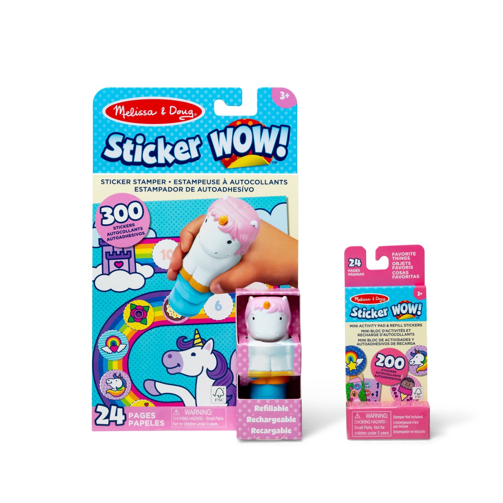 Sticker WOW!™ Unicorn Bundle: Activity Pad & Sticker Stamper + Mini Activity Pad and 200 Refill Stickers W9