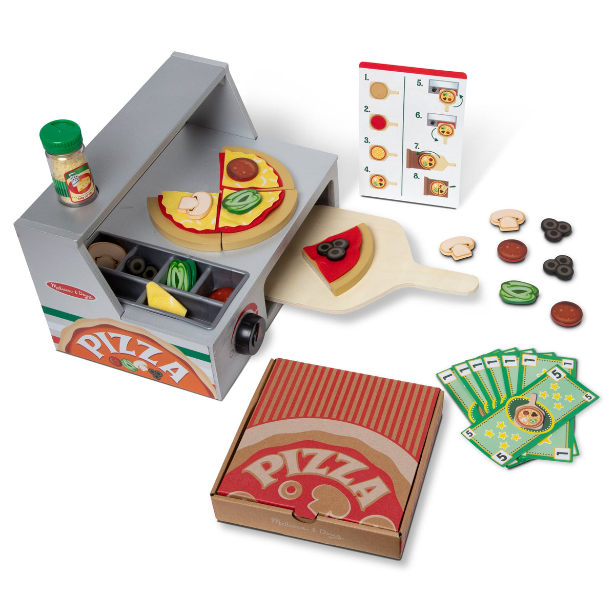 Top & Bake Pizza Counter - Wooden Play Food Z9