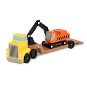 Trailer & Excavator Wooden Vehicles Play Set R7