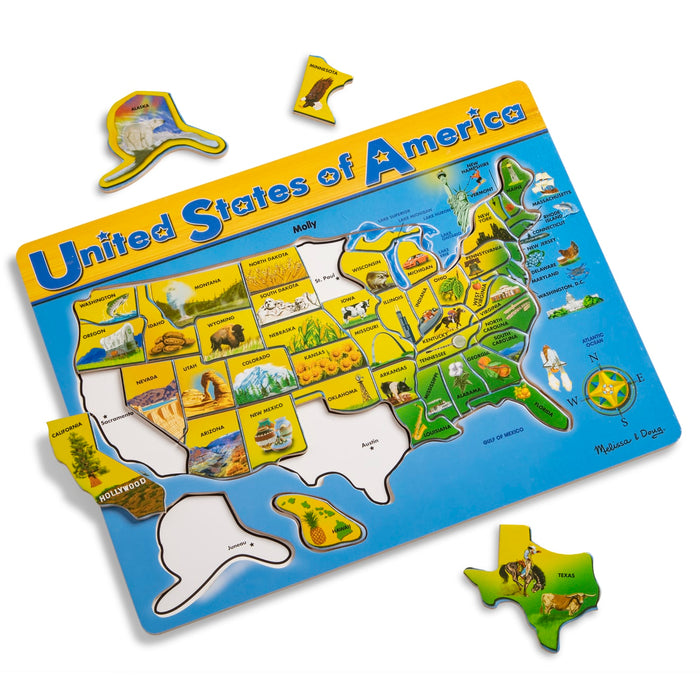 U.S.A. Map Wooden Puzzle M2