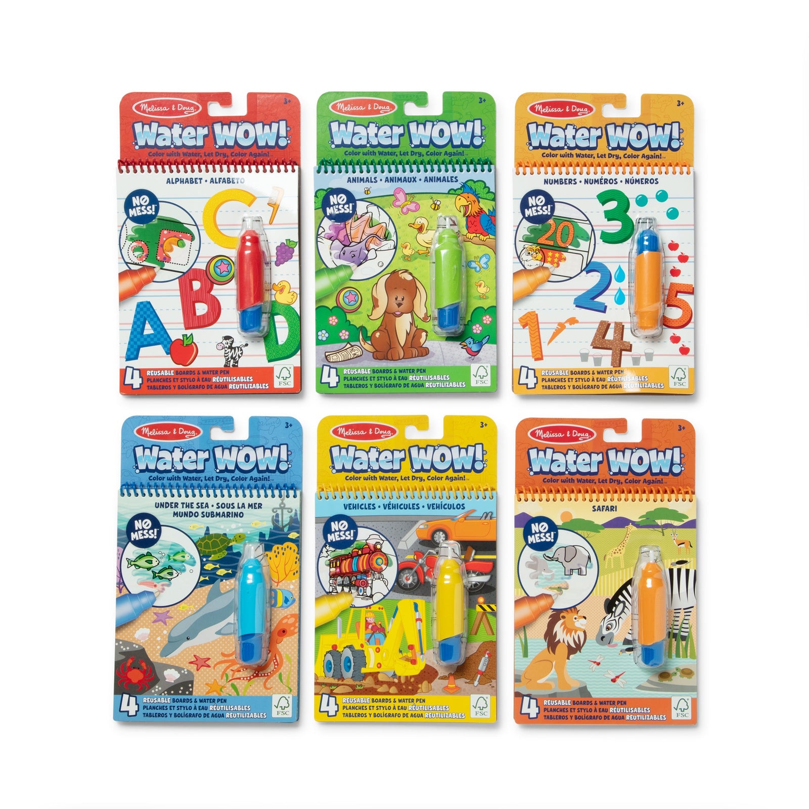 Water WOW! 6-Pack – Animals, Vehicles, Alphabet, Numbers, Safari, Under the Sea L4