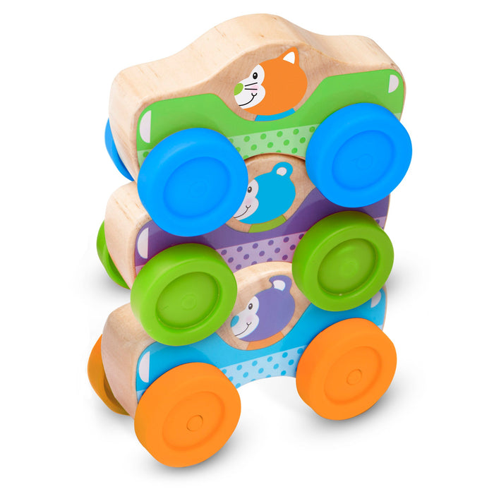 Wooden Animal Stacking Cars S0