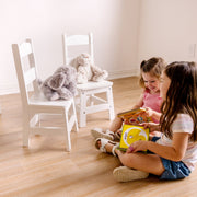 Wooden Chair Pair  - White O4