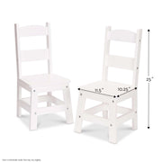 Wooden Chair Pair  - White O4