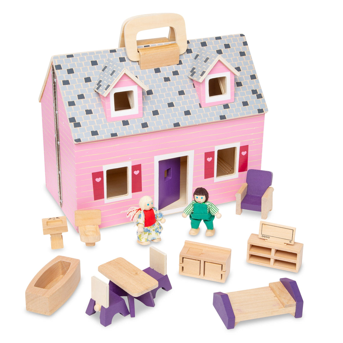 Wooden Fold & Go Dollhouse P3