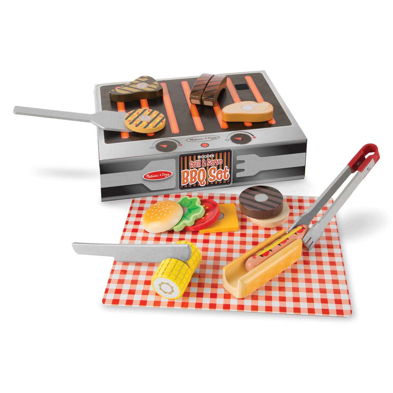 Wooden Grill & Serve BBQ Set J0