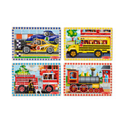 Wooden Jigsaw Puzzles in a Box - Vehicles H0