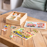 Wooden Jigsaw Puzzles in a Box - Vehicles H0