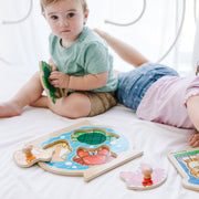 Wooden Jumbo Peg Puzzle 2-Pack: Fish Bowl, House Pets T0