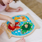 Wooden Jumbo Peg Puzzle 2-Pack: Fish Bowl, House Pets T0