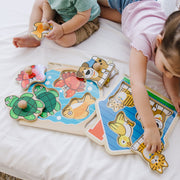 Wooden Jumbo Peg Puzzle 2-Pack: Fish Bowl, House Pets T0