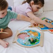 Wooden Jumbo Peg Puzzle 2-Pack: Fish Bowl, House Pets T0