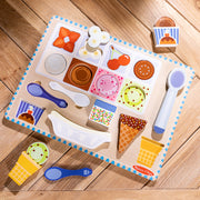 Wooden Magnetic Ice Cream Puzzle & Play Set - 16 Pieces L8