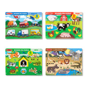 Wooden Peg Puzzle 4-Pack – Vehicles, Farm, Safari, Pets F1