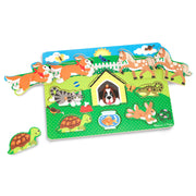 Wooden Peg Puzzle 4-Pack – Vehicles, Farm, Safari, Pets F1