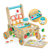 Wooden Shape Sorting Grocery Cart J8
