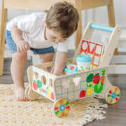 Wooden Shape Sorting Grocery Cart J8