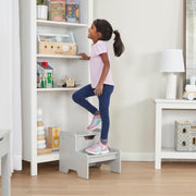 Wooden Step Stool – Gray B6