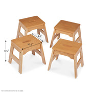 Wooden Stools – Set of 4 Z6