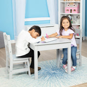 Wooden Table & 2 Chairs - Gray G5