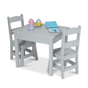 Wooden Table & 2 Chairs - Gray G5