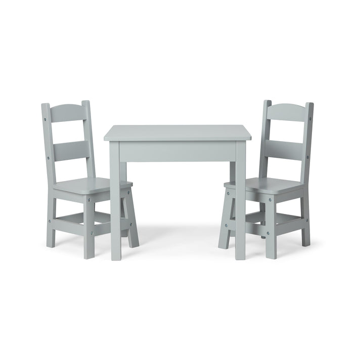 Wooden Table & 2 Chairs - Gray U2