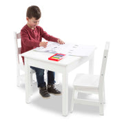 Wooden Table & Chairs - White C1