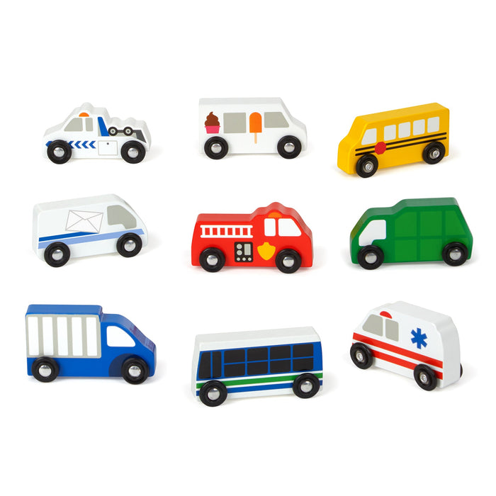 Wooden Town Vehicles Set X0