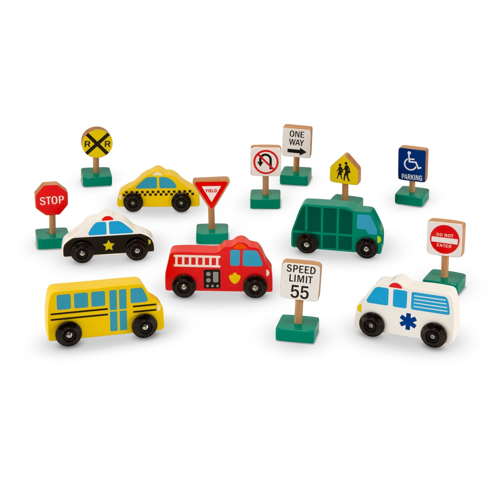 Wooden Vehicles and Traffic Signs G0