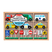 Wooden Vehicles and Traffic Signs G0