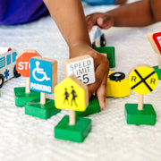 Wooden Vehicles and Traffic Signs G0
