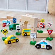 Wooden Vehicles and Traffic Signs G0